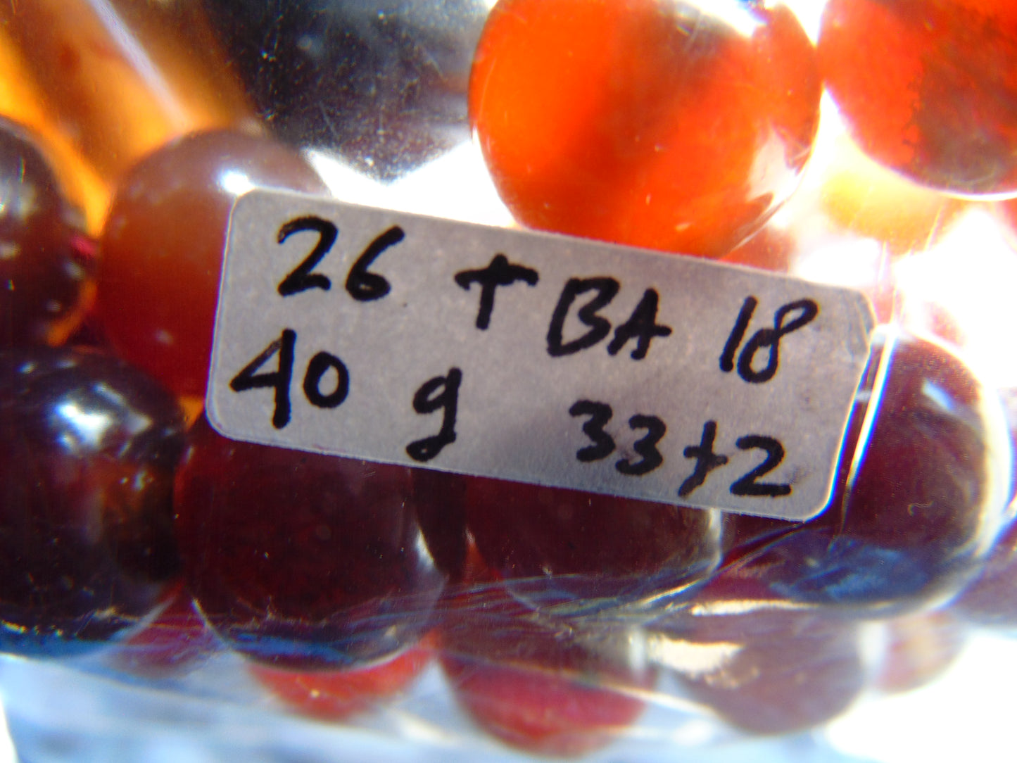 40 gr Tasbih Mesbah Rosary 33+2 Beads 12 mm Indonesian Crystal Red Amber for Healing 26TBA18