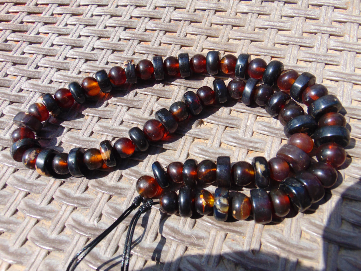 71 gr Small Beads Combination Necklace Indonesian Dark Red Amber for Healing NC8