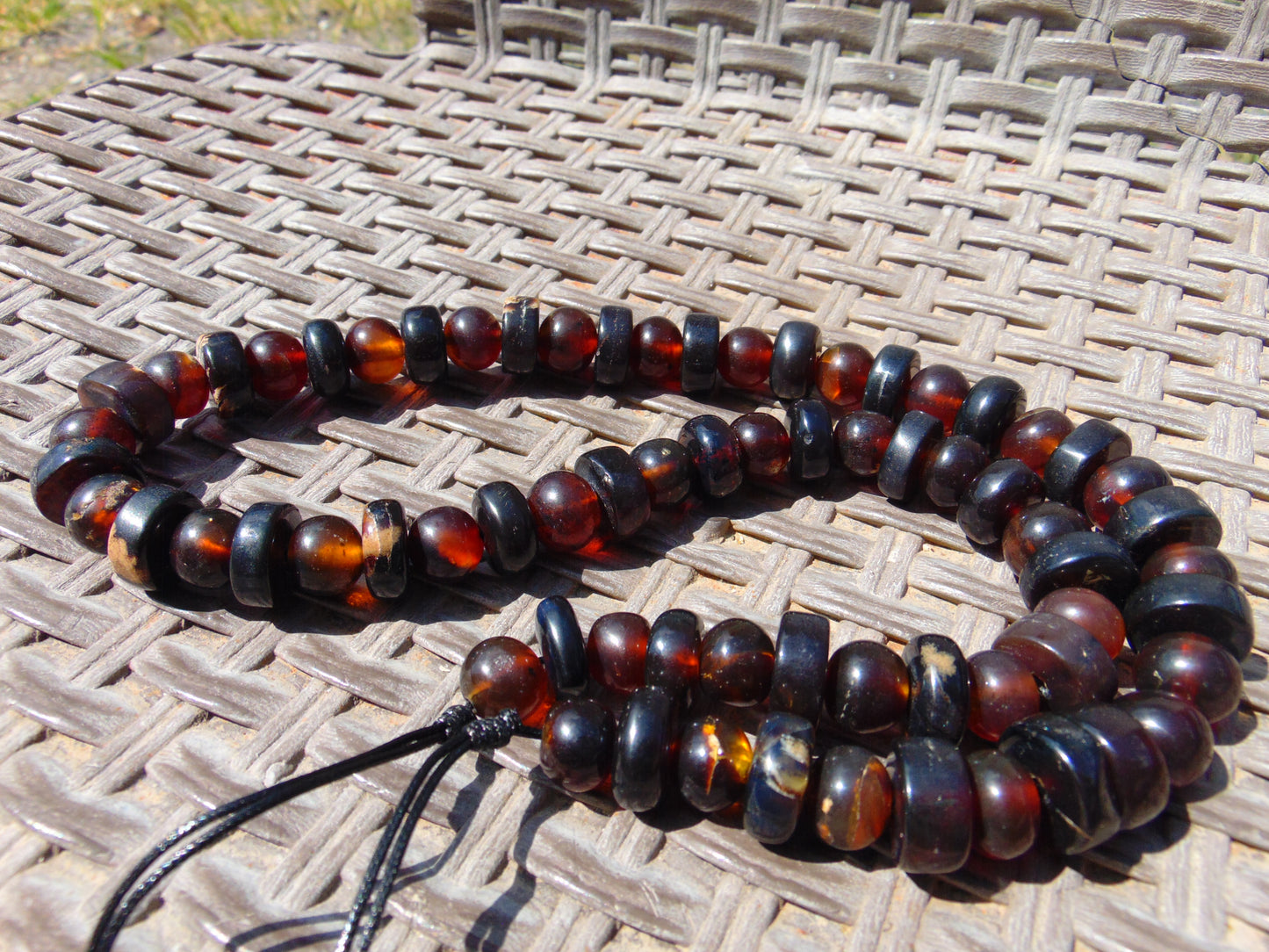 71 gr Small Beads Combination Necklace Indonesian Dark Red Amber for Healing NC8