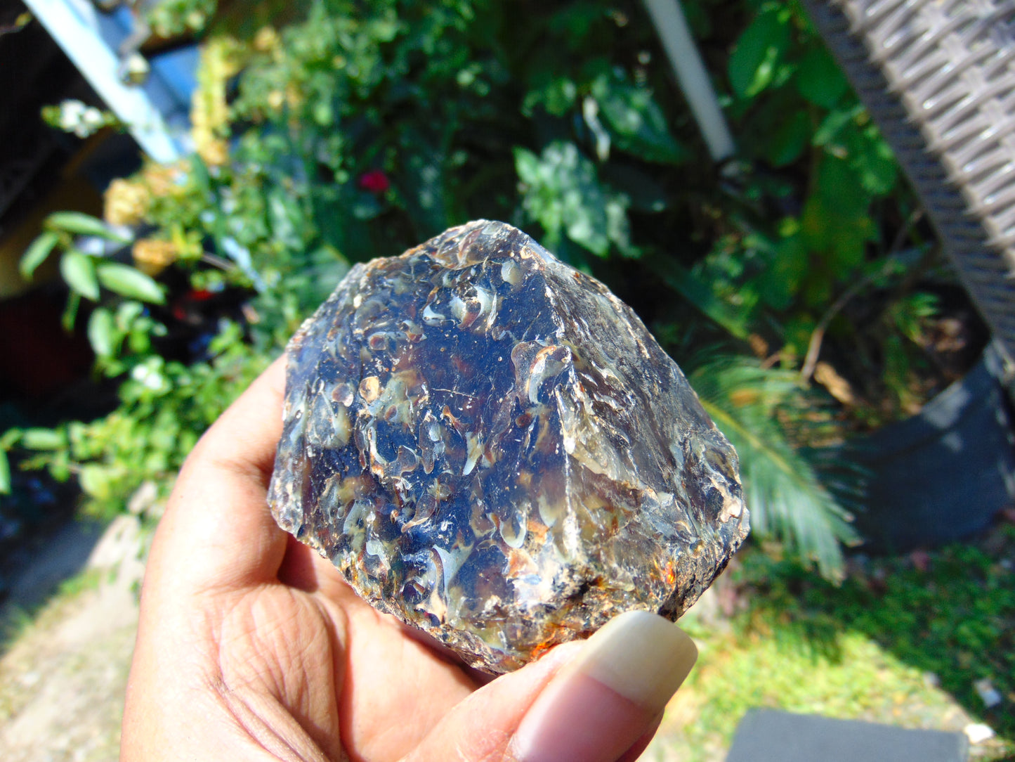 122 gram Rough Raw Indonesian Inclusion Blue Amber for Healing AGRB34