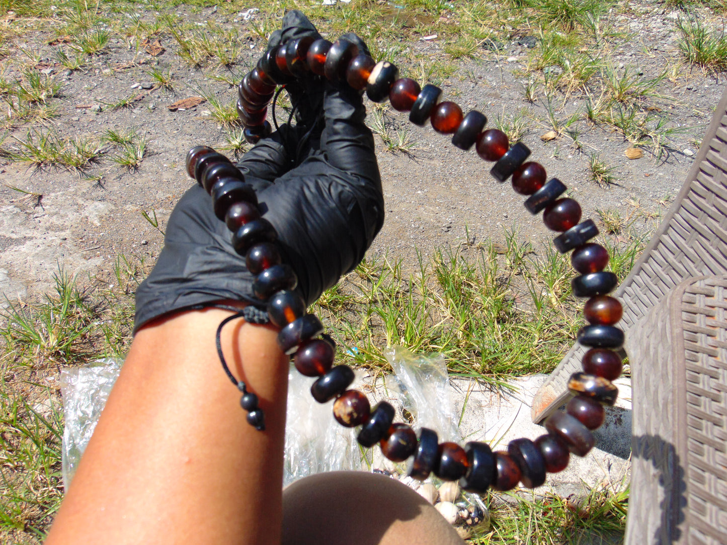 71 gr Small Beads Combination Necklace Indonesian Dark Red Amber for Healing NC8
