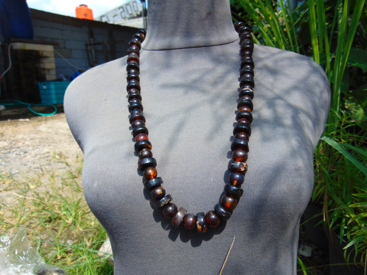 71 gr Small Beads Combination Necklace Indonesian Dark Red Amber for Healing NC8