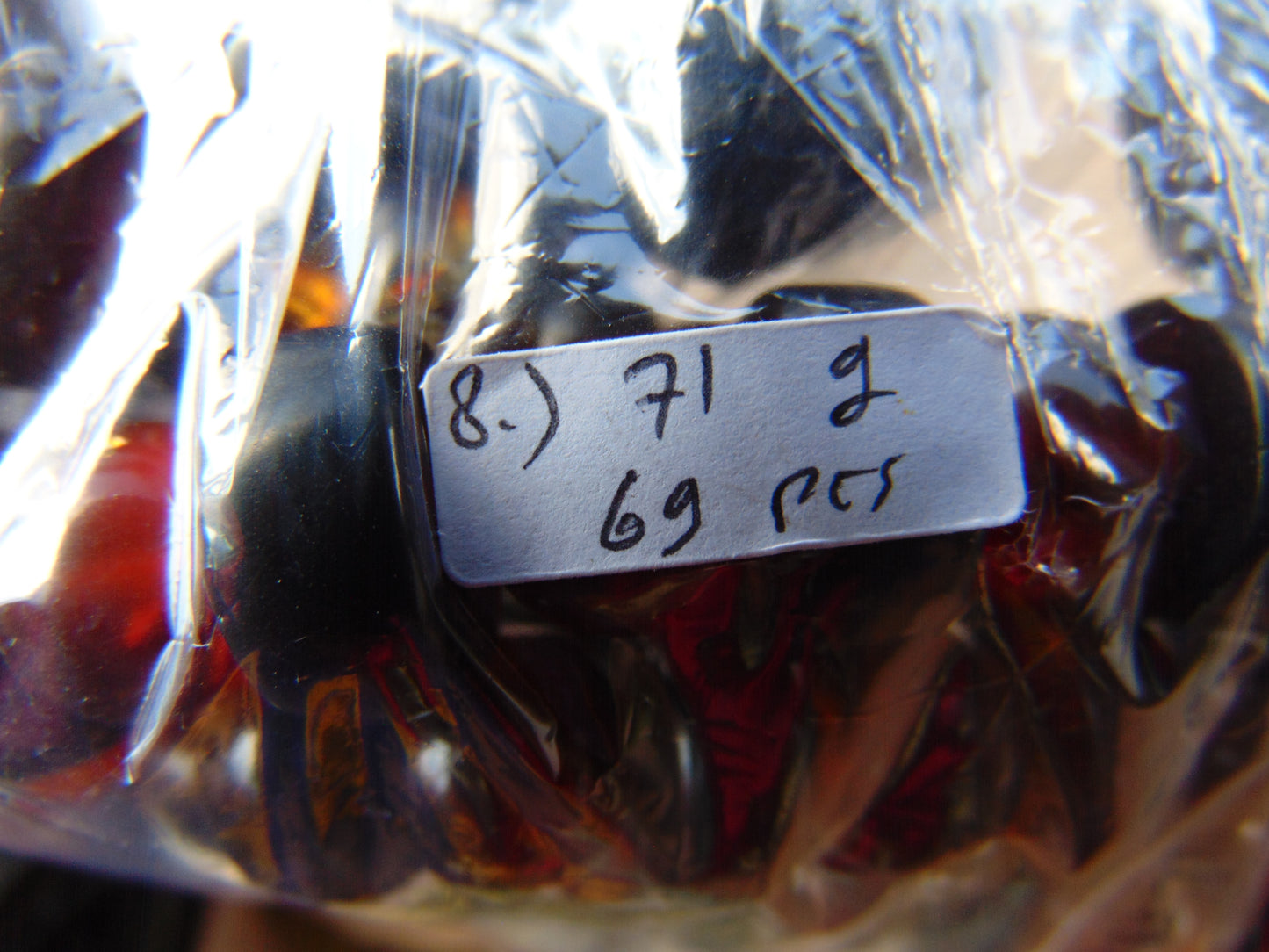 71 gr Small Beads Combination Necklace Indonesian Dark Red Amber for Healing NC8