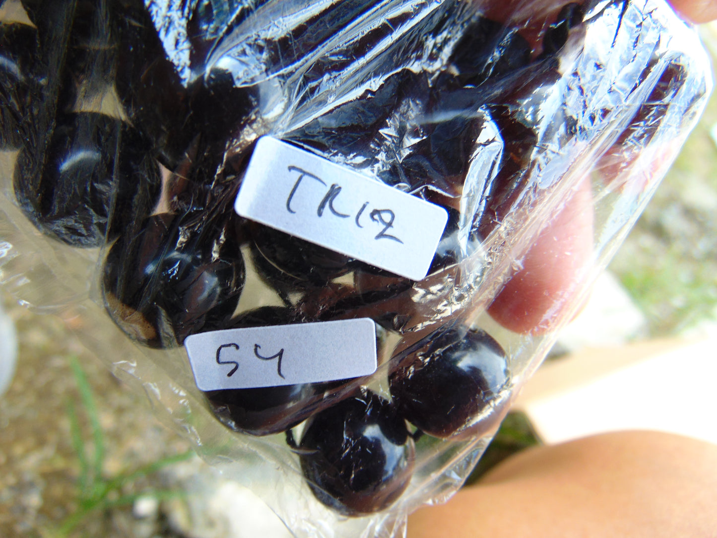 56 gr hand Tasbih 17 Beads 18 mm Indonesian Black Amber for Healing TR12