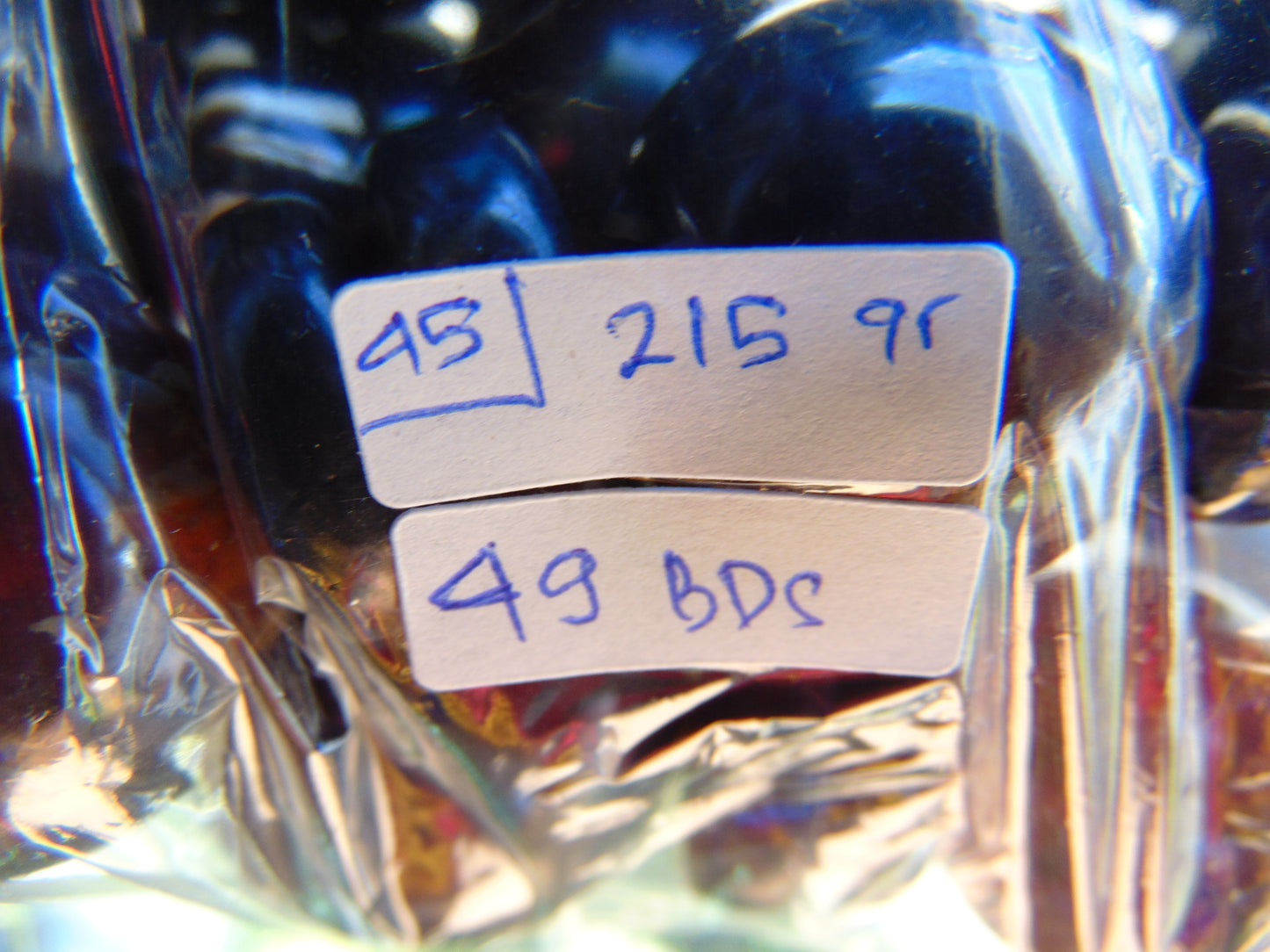 215 gr Big Necklace Indonesian Dark White Blue Amber for Healing NEC45