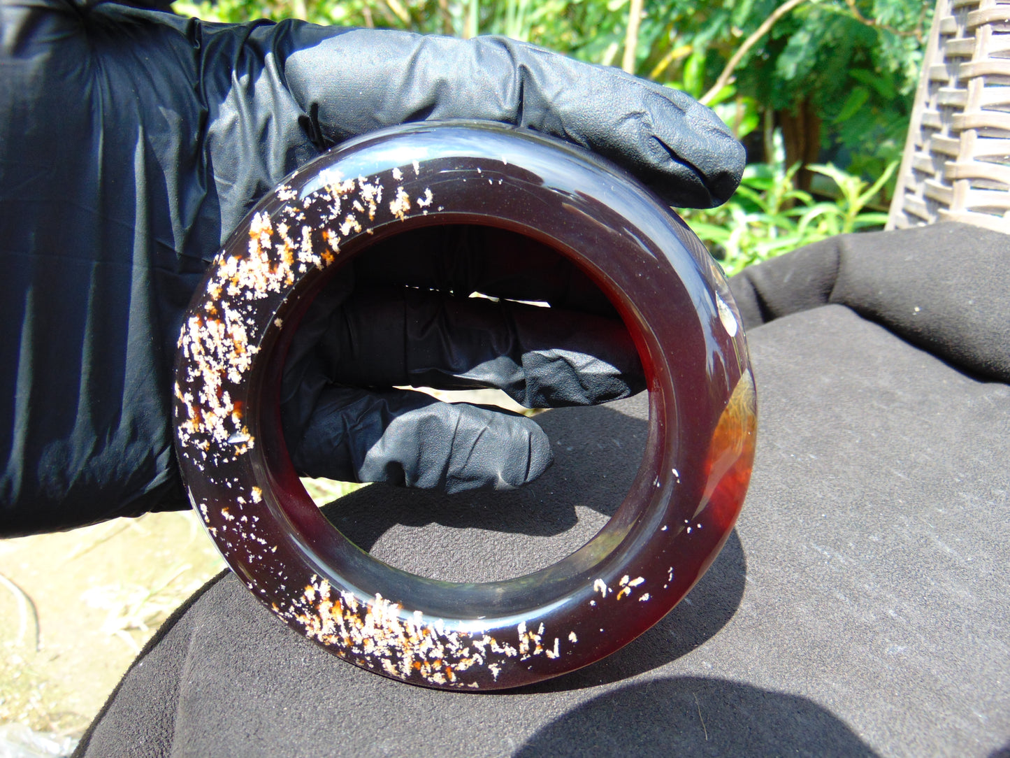 79 gr Big Bangle in hole 67 mm Indonesian Red Amber for Healing AJ32