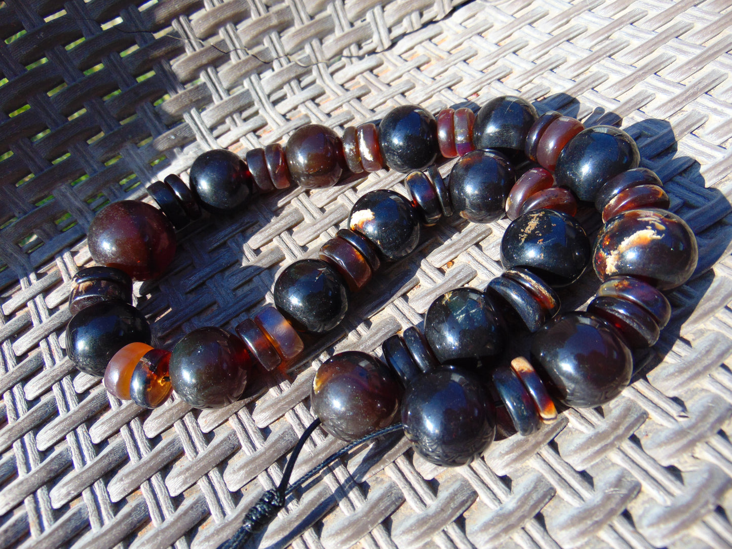 212 gr Big Necklace Indonesian Dark Red Amber for Healing NEC47