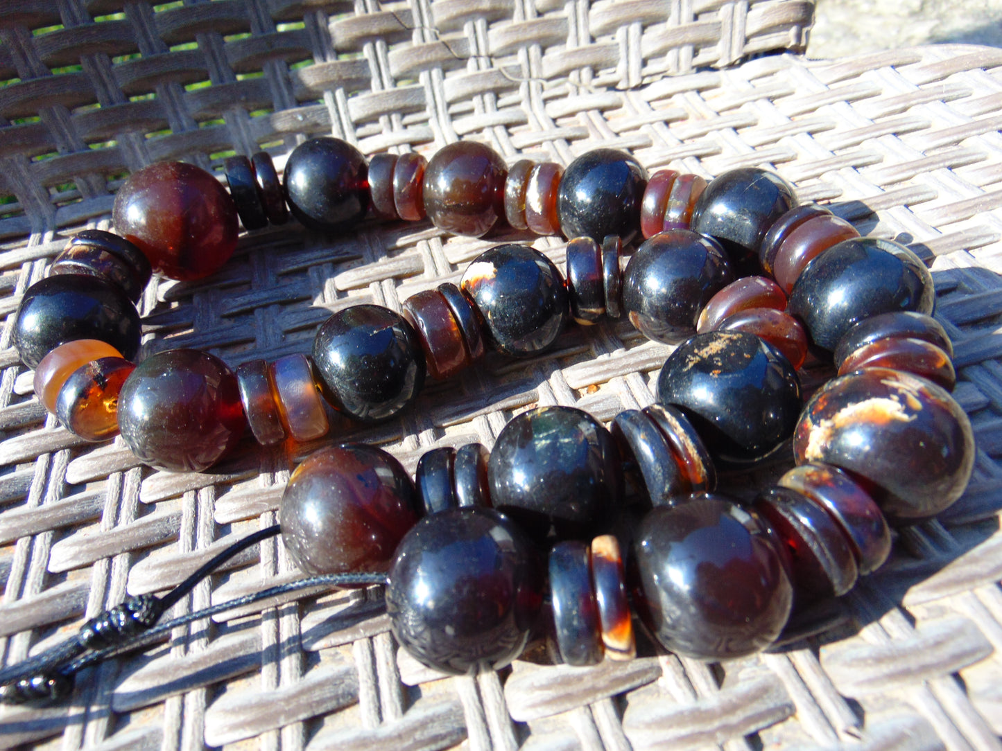 212 gr Big Necklace Indonesian Dark Red Amber for Healing NEC47