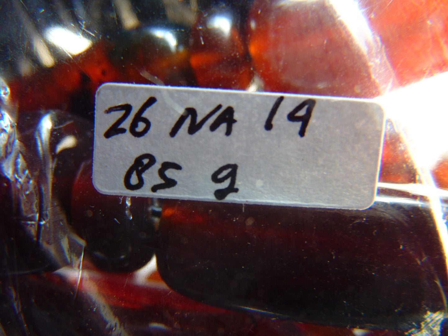 85 gr Small Necklace beads Indonesian Crystal Blue Red Amber for Healing 26NA14