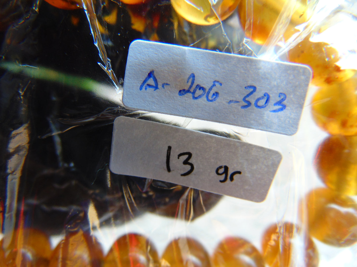 13 Gram Small Beads Bracelet Indonesian Yellow Blue Amber for Healing A20G303