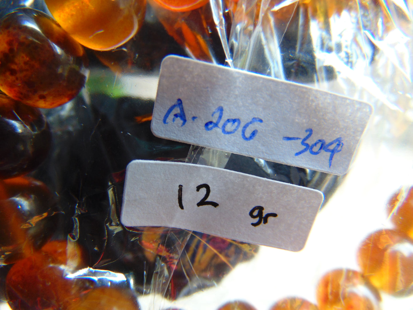 12 Gram Small Beads Bracelet Indonesian Yellow Blue Amber for Healing A20G304