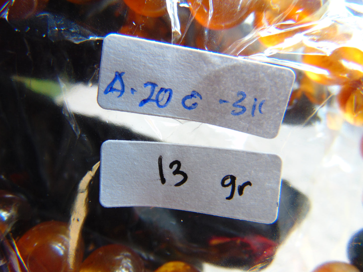 13 Gram Small Beads Bracelet Indonesian Yellow Blue Amber for Healing A20G311