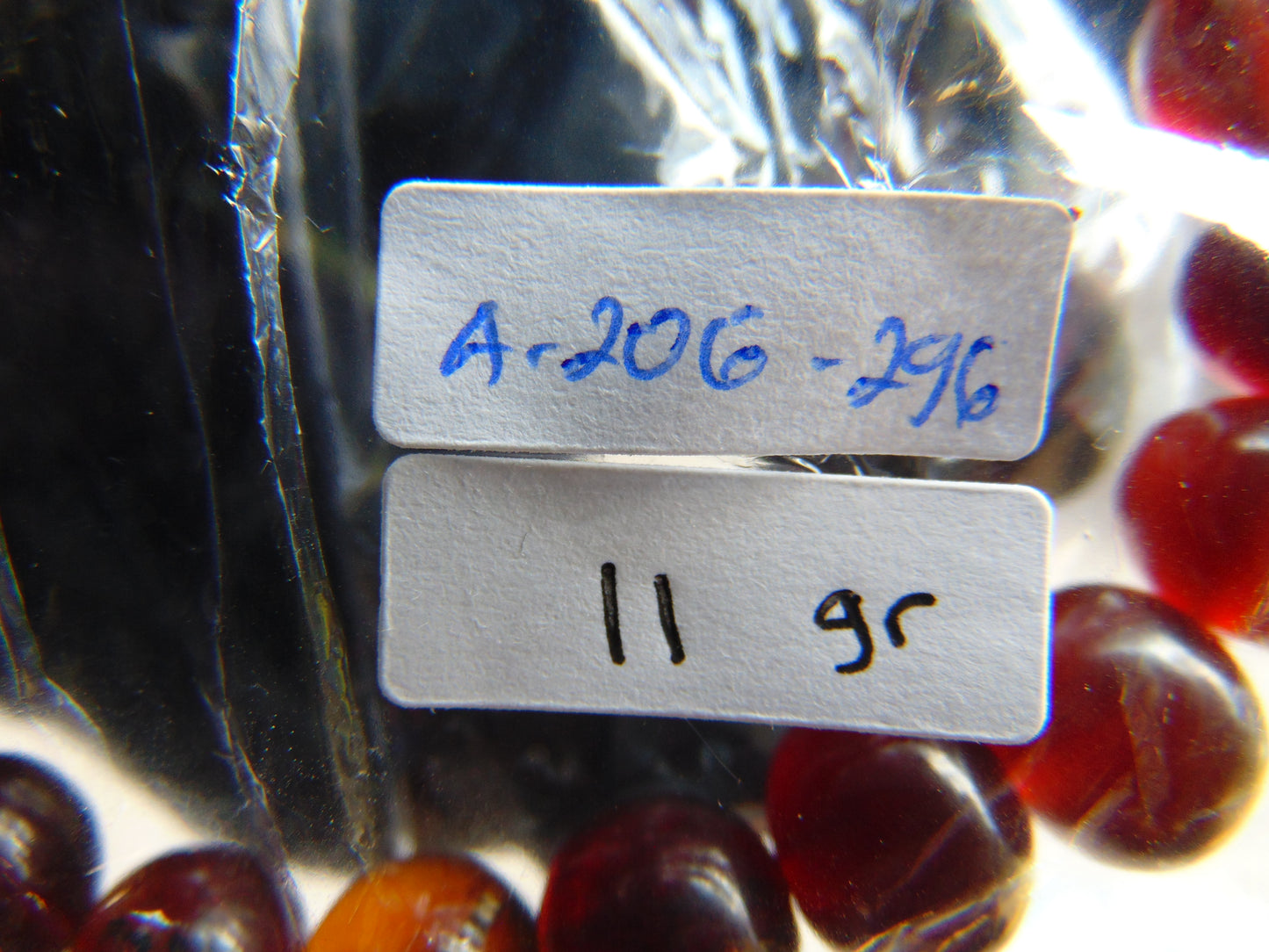 11 Gram Small Beads Bracelet Indonesian Red Yellow Blue Amber for Healing A20G296