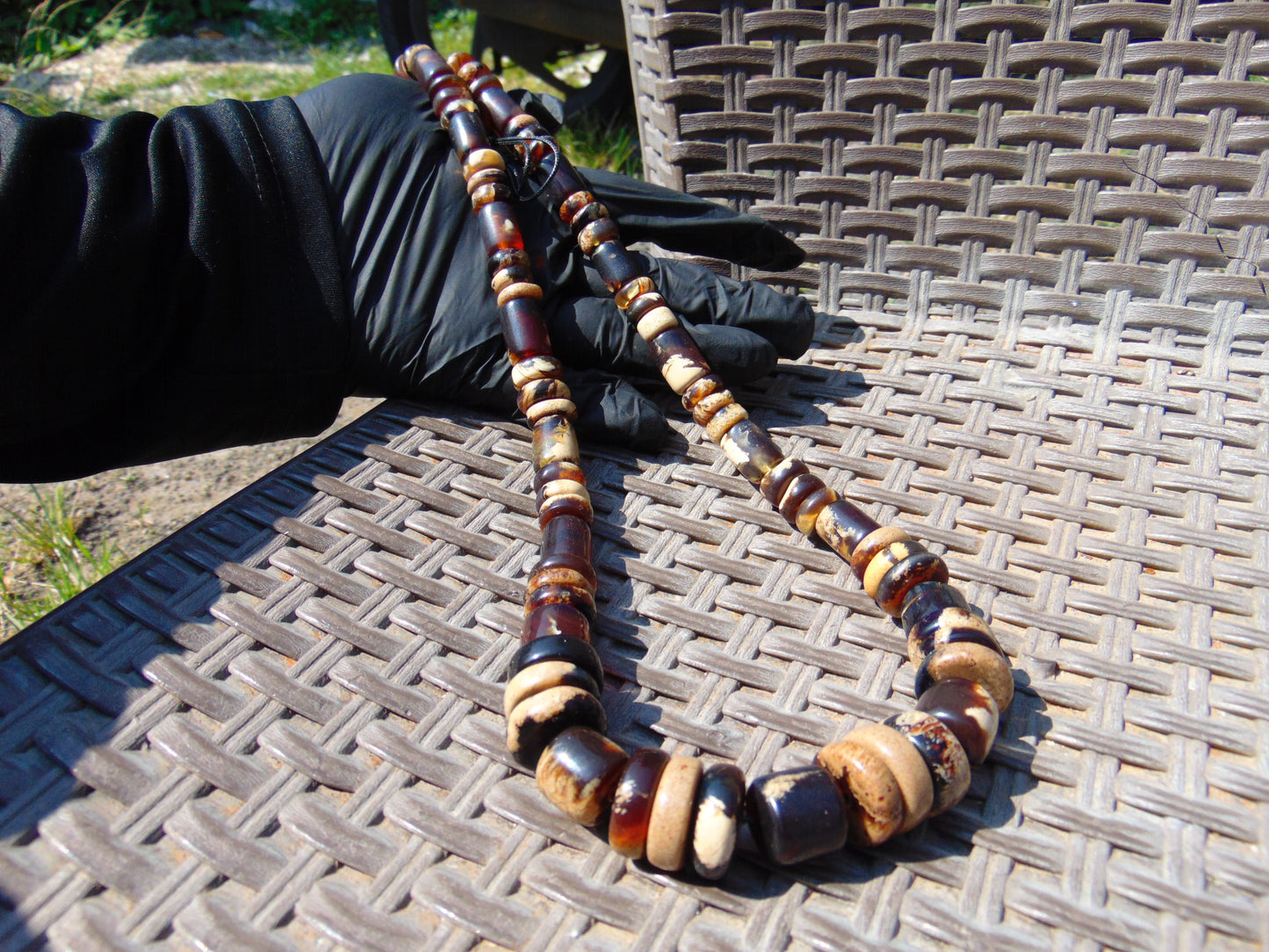 90 gr Beads Combination Necklace Indonesian White Amber for Healing NC52