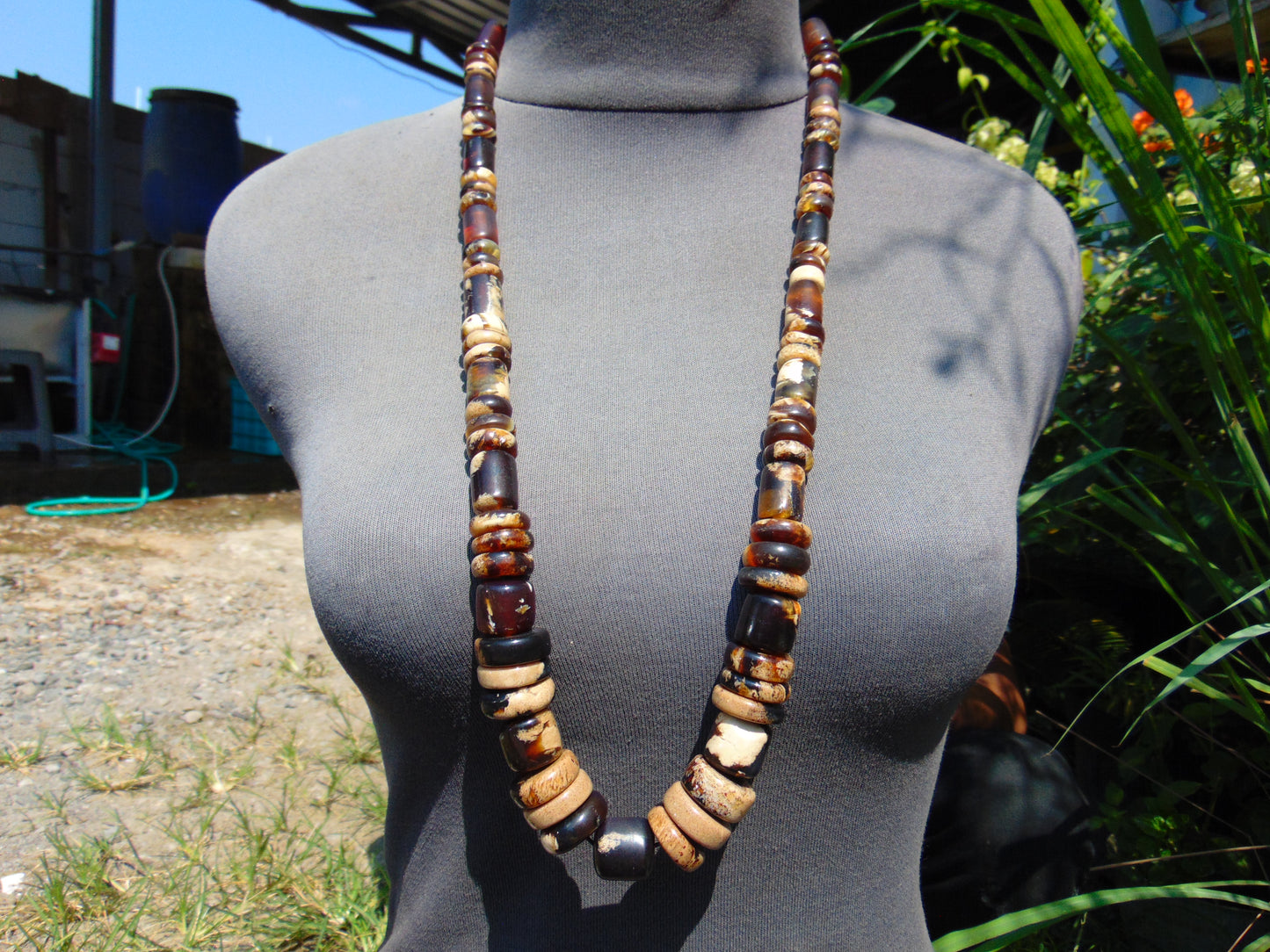 90 gr Beads Combination Necklace Indonesian White Amber for Healing NC52