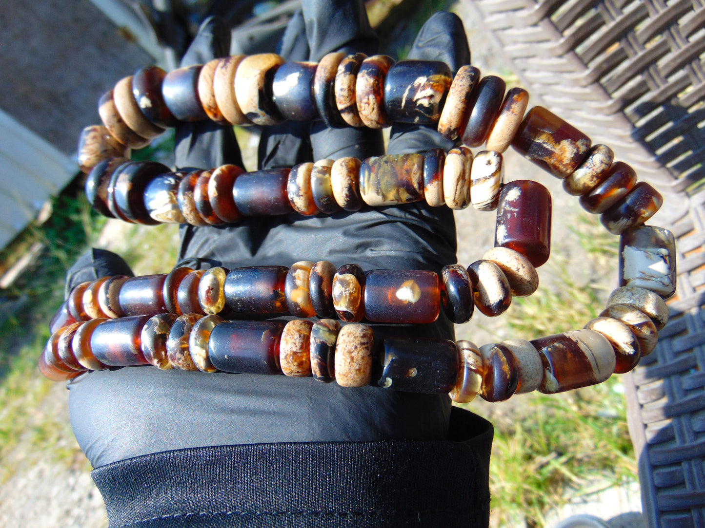 90 gr Beads Combination Necklace Indonesian White Amber for Healing NC52