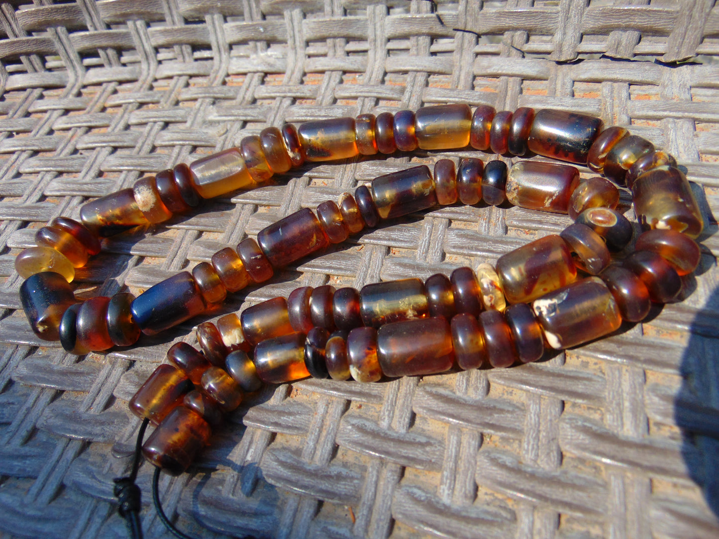 66 gr 73 Beads Combination Necklace Indonesian Sumatra Amber for Healing string 50 cm NC56