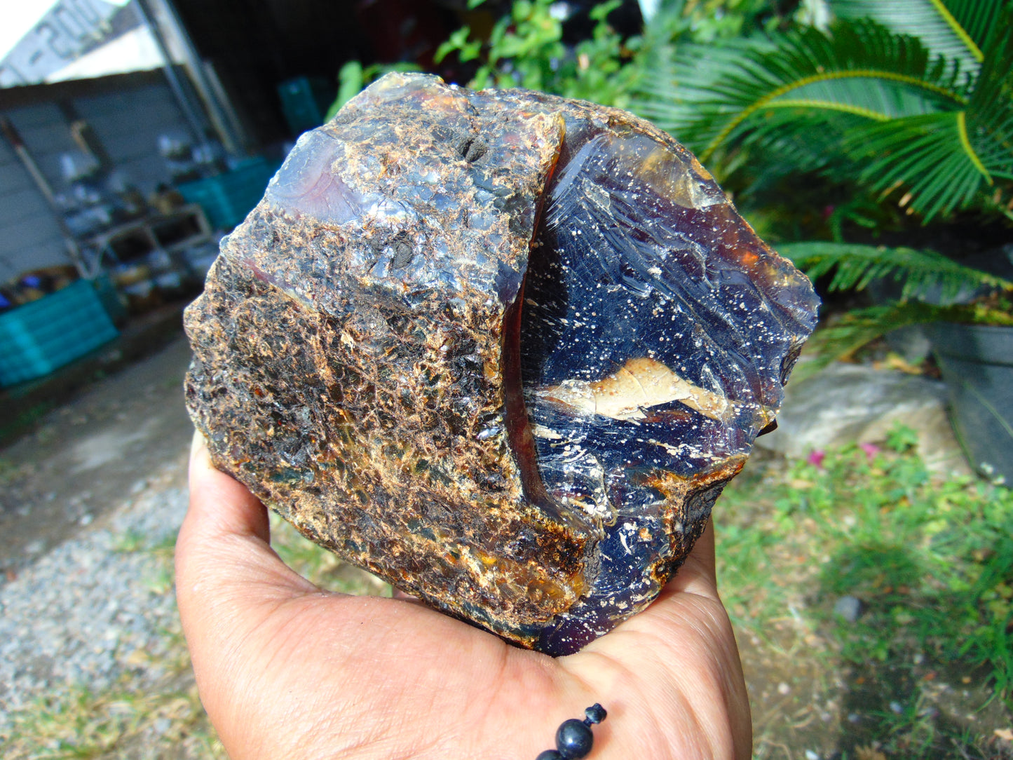 395 gram Rough Raw Indonesian Purple Blue Amber for Healing AGRB104