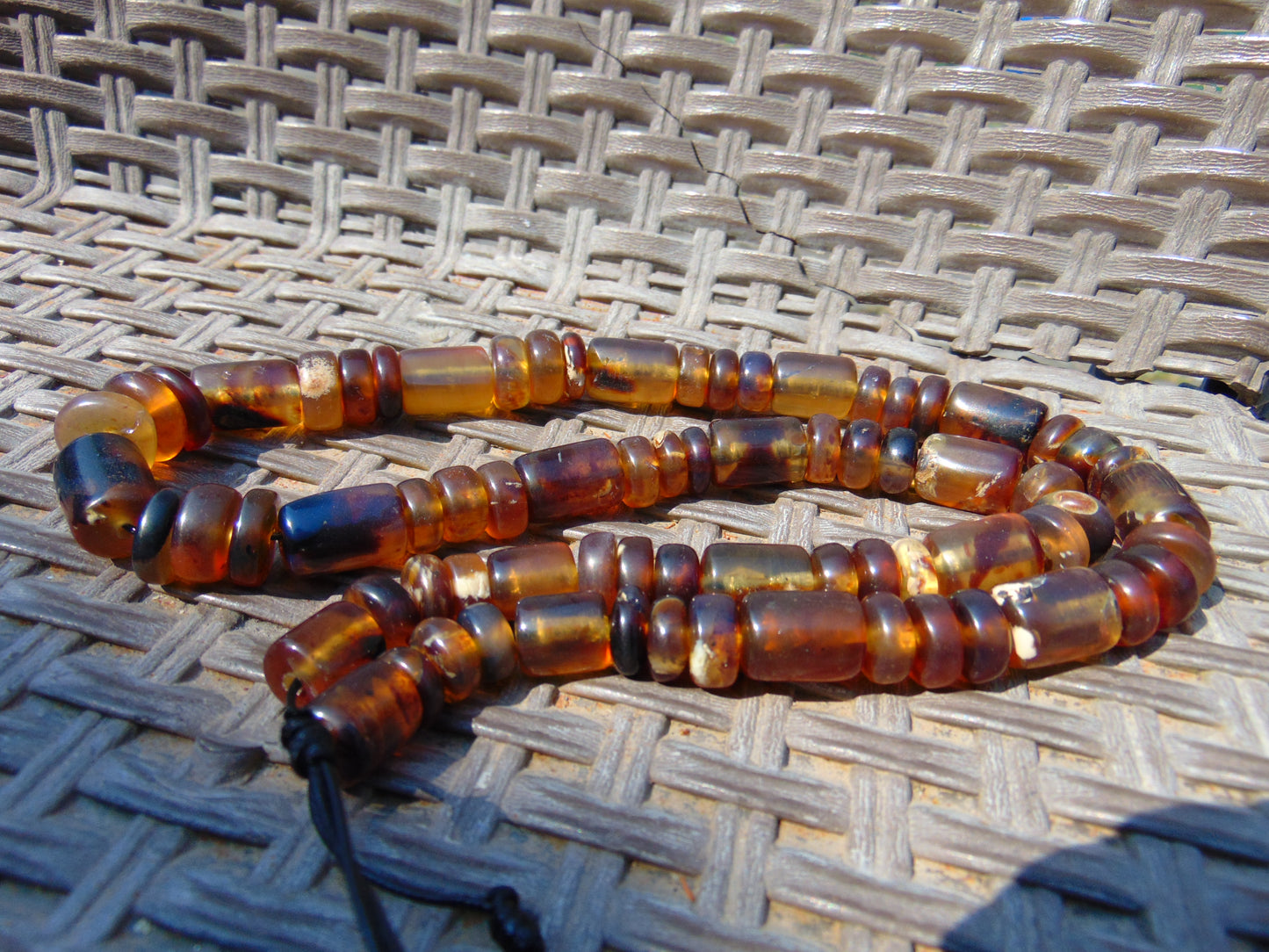 66 gr 73 Beads Combination Necklace Indonesian Sumatra Amber for Healing string 50 cm NC56