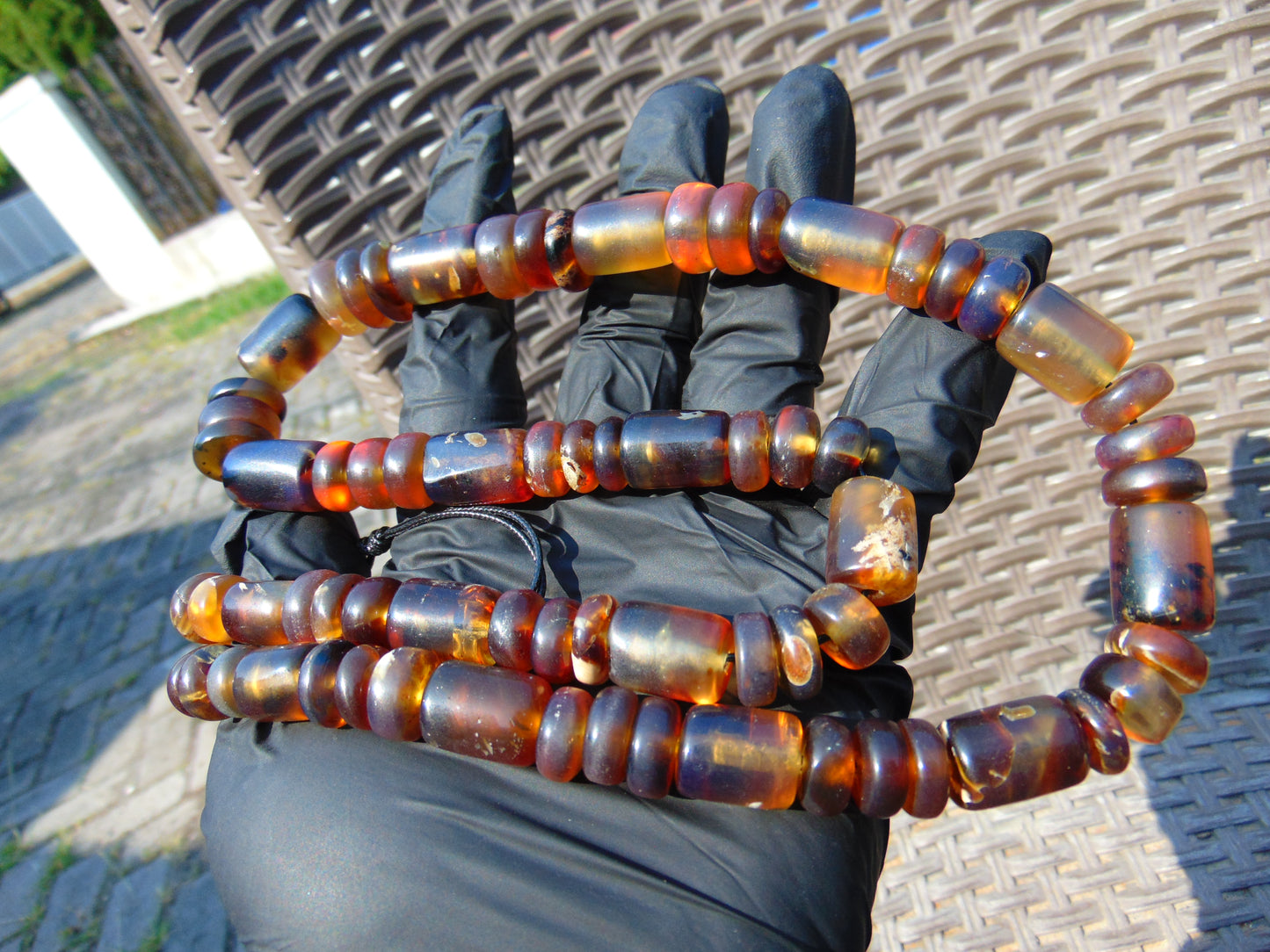 66 gr 73 Beads Combination Necklace Indonesian Sumatra Amber for Healing string 50 cm NC56