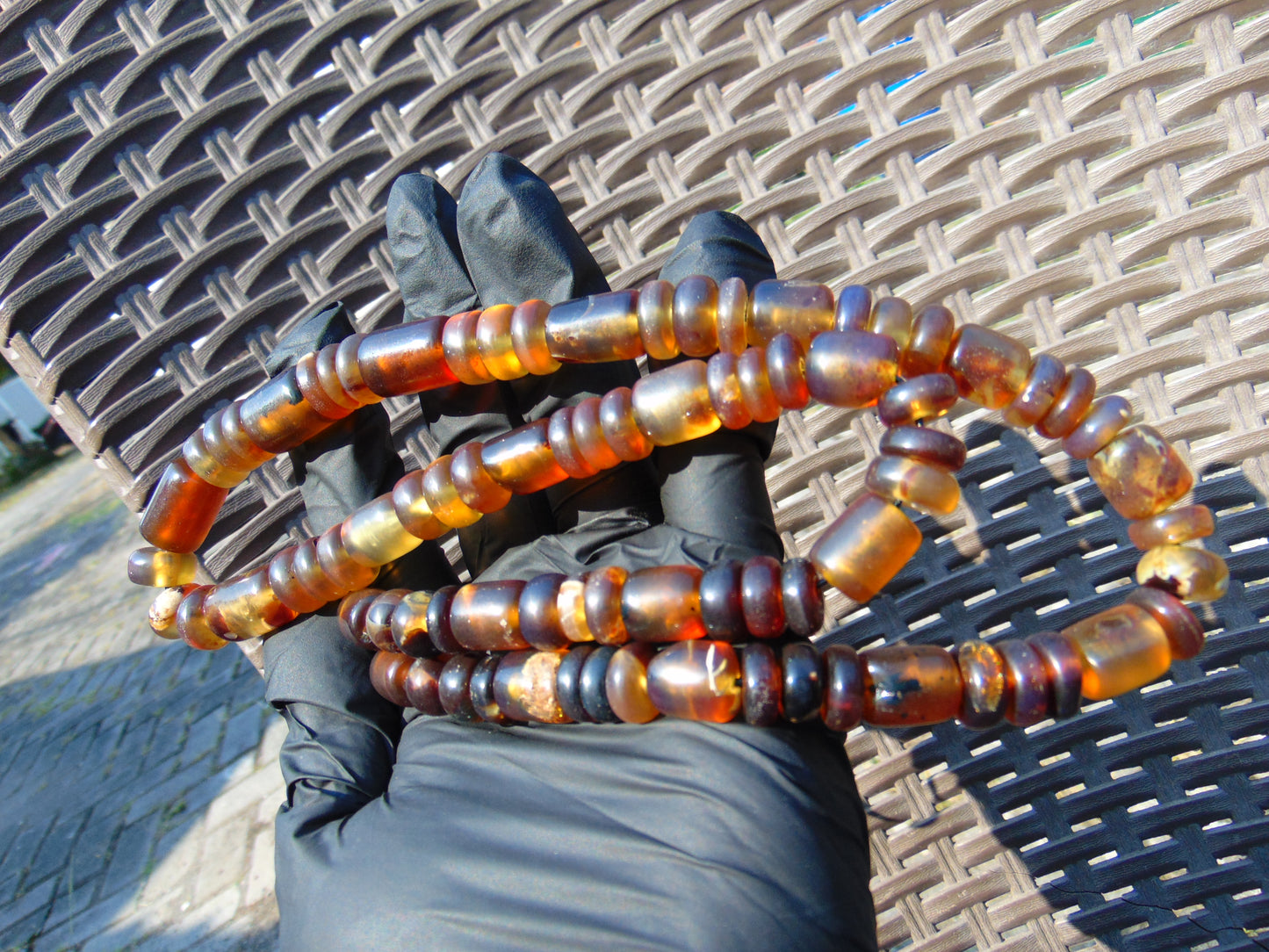 58 gr 81 Beads Combination Necklace Indonesian Sumatra Amber for Healing string 50 cm NC57