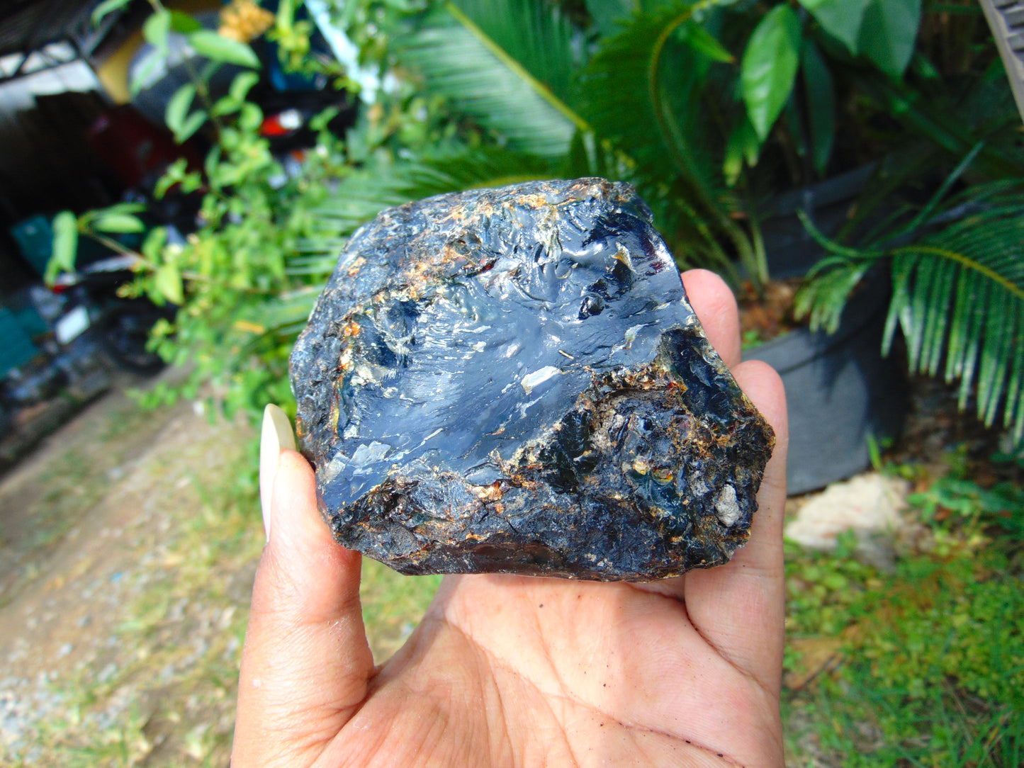 230 gram Rough Raw Indonesian Blue Amber for Healing AGRB110