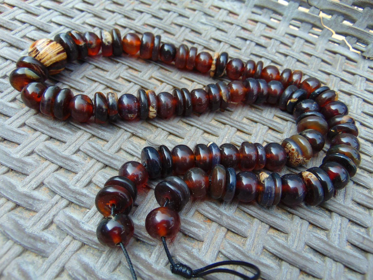 84 gr 85 Beads Combination Necklace Indonesian Sumatra Amber for Healing string 50 cm NC39