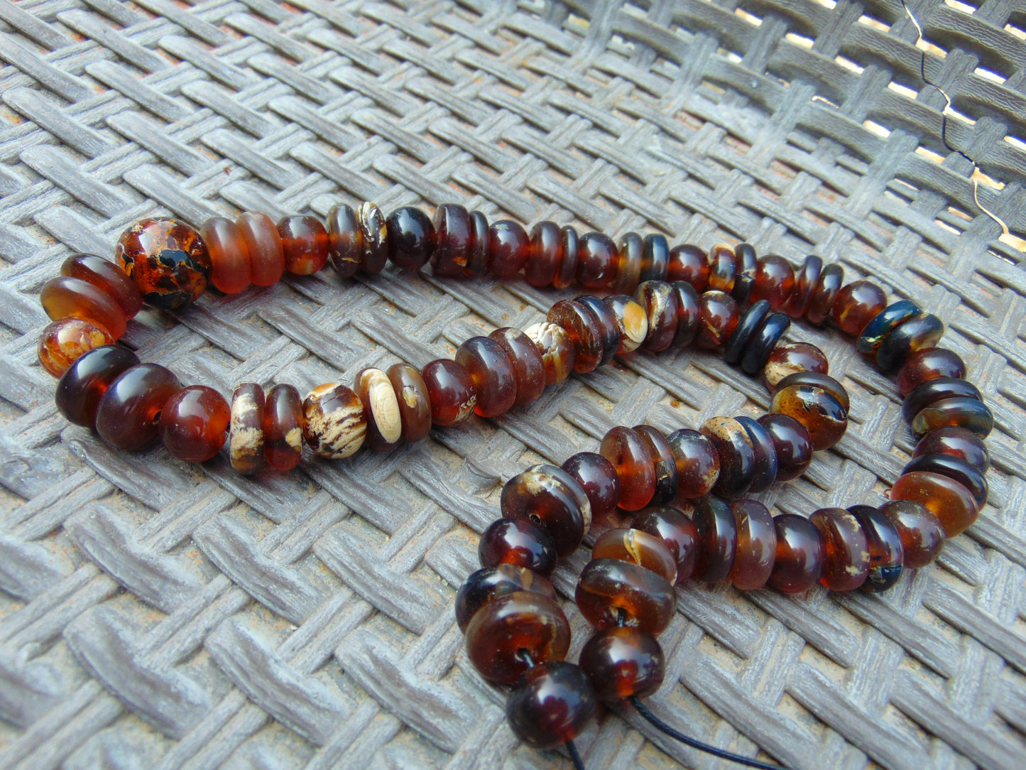 82 gr 79 Beads Combination Necklace Indonesian Sumatra Amber for Healing string 50 cm NC31