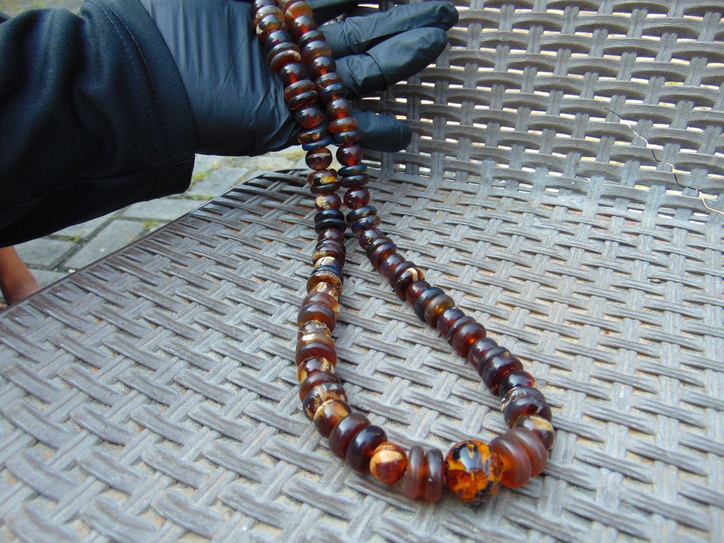 82 gr 79 Beads Combination Necklace Indonesian Sumatra Amber for Healing string 50 cm NC31