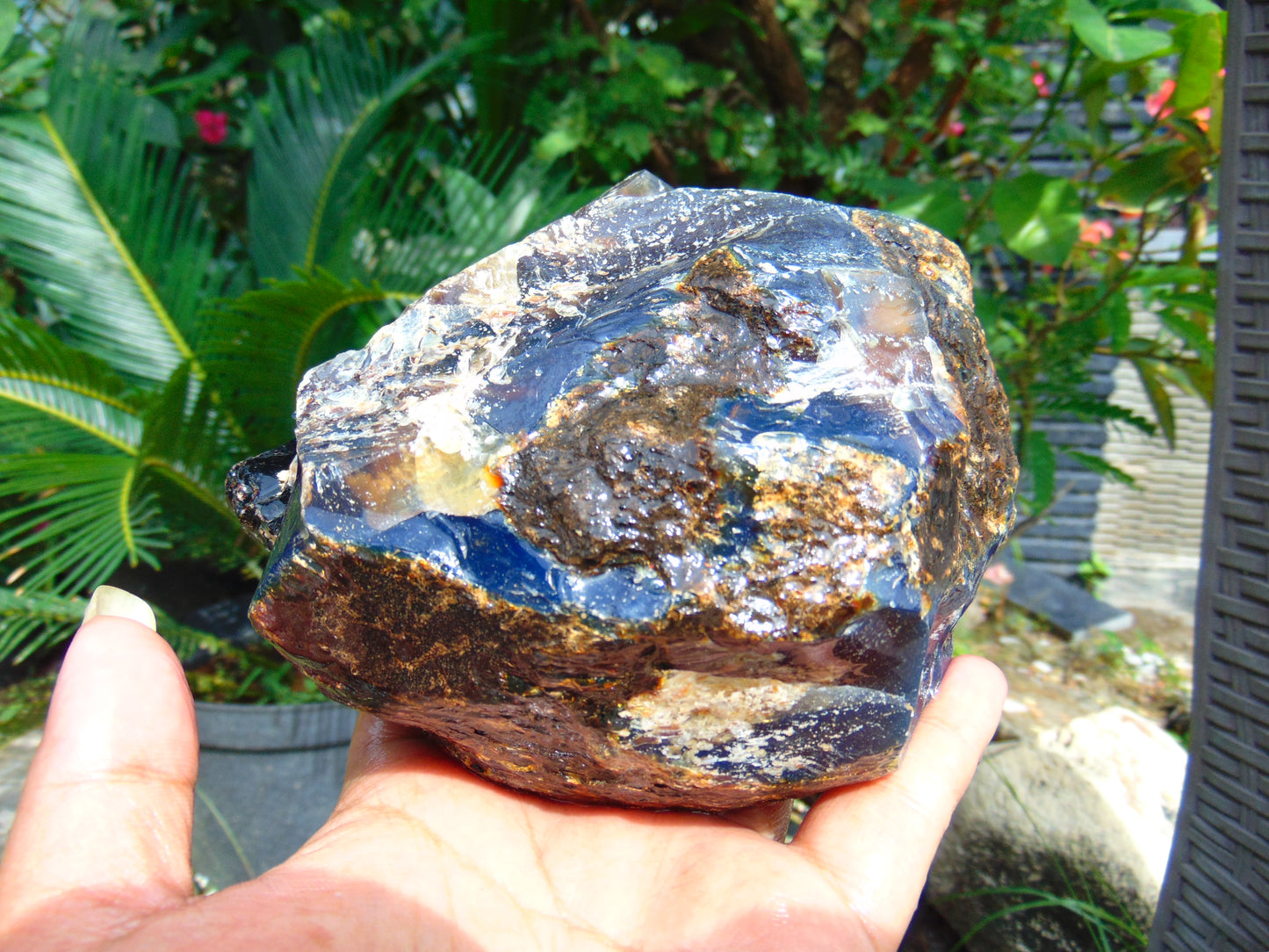 637 gram Rough Raw Indonesian Blue Amber for Healing RBM72