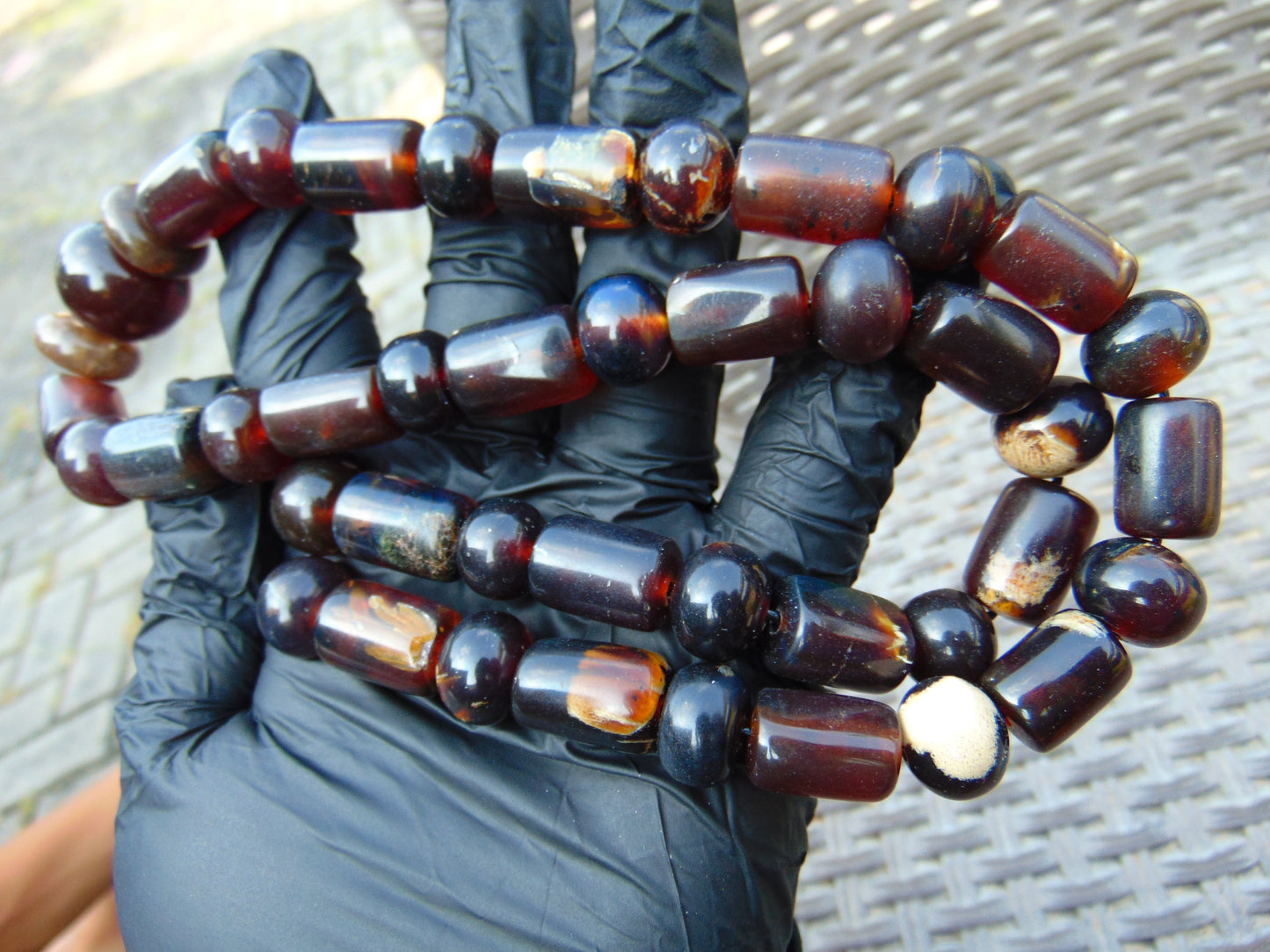 67 gr 43 Beads Combination Necklace Indonesian Sumatra Amber for Healing string 50 cm NC32