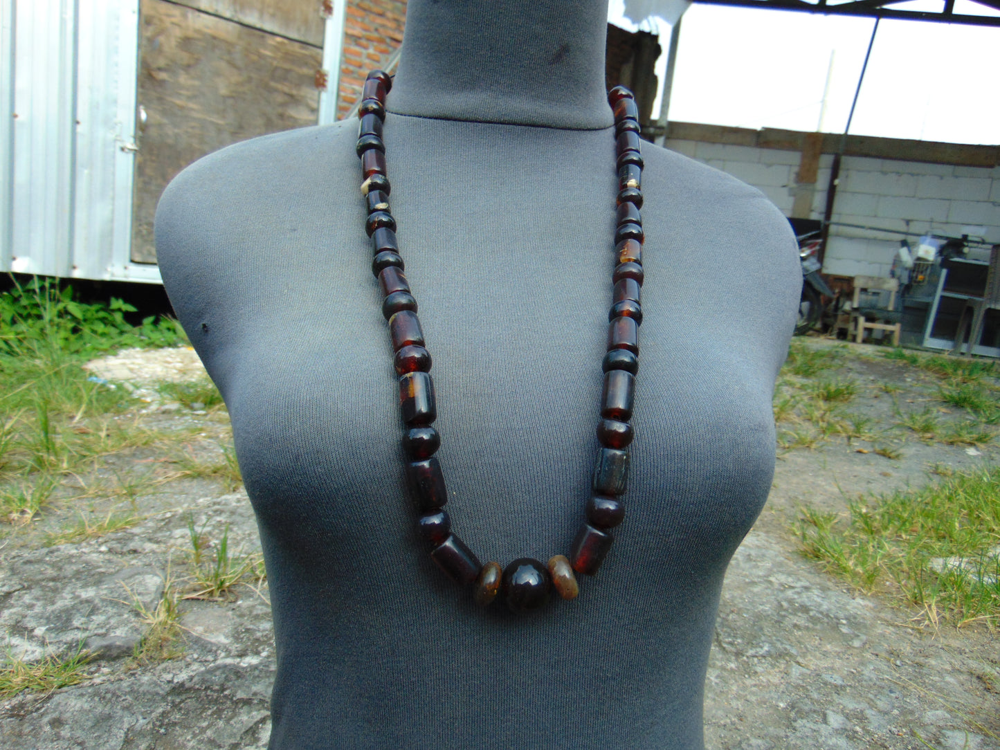 67 gr 43 Beads Combination Necklace Indonesian Sumatra Amber for Healing string 50 cm NC32