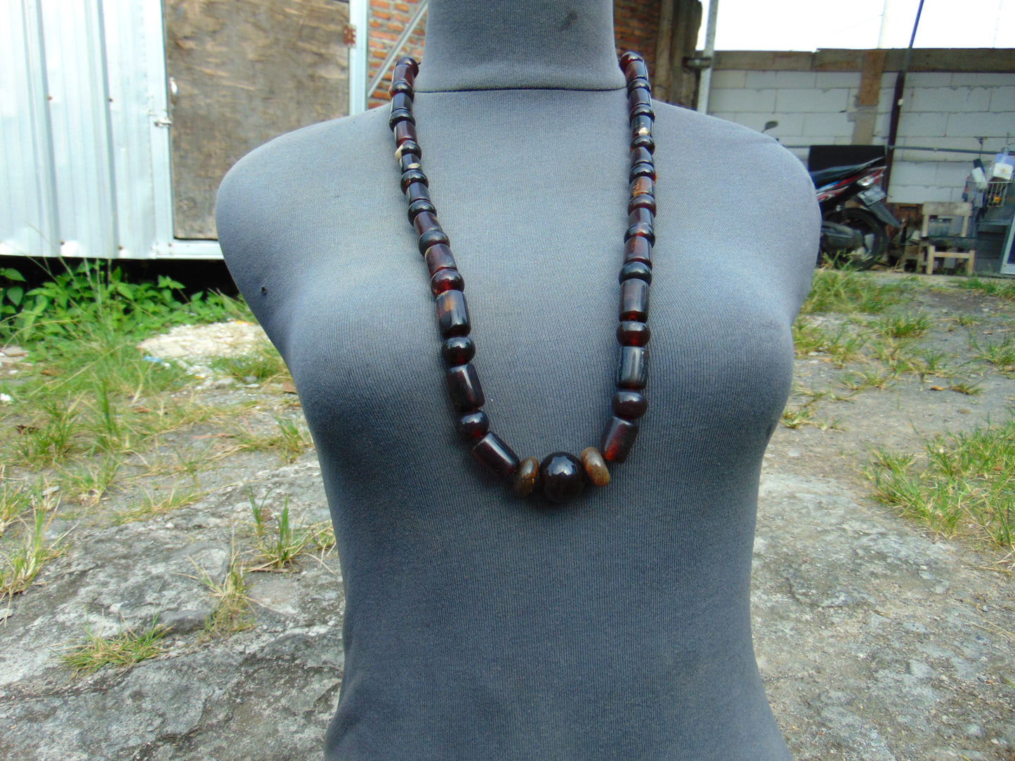 67 gr 43 Beads Combination Necklace Indonesian Sumatra Amber for Healing string 50 cm NC32