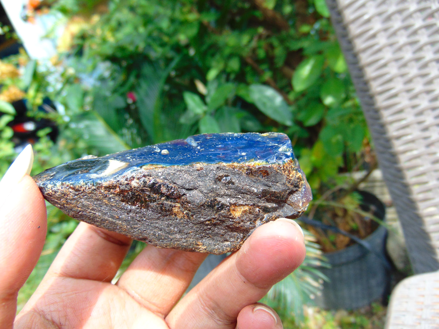 37 gram Rough Raw Indonesian Purple Blue Amber for Healing AGRB106
