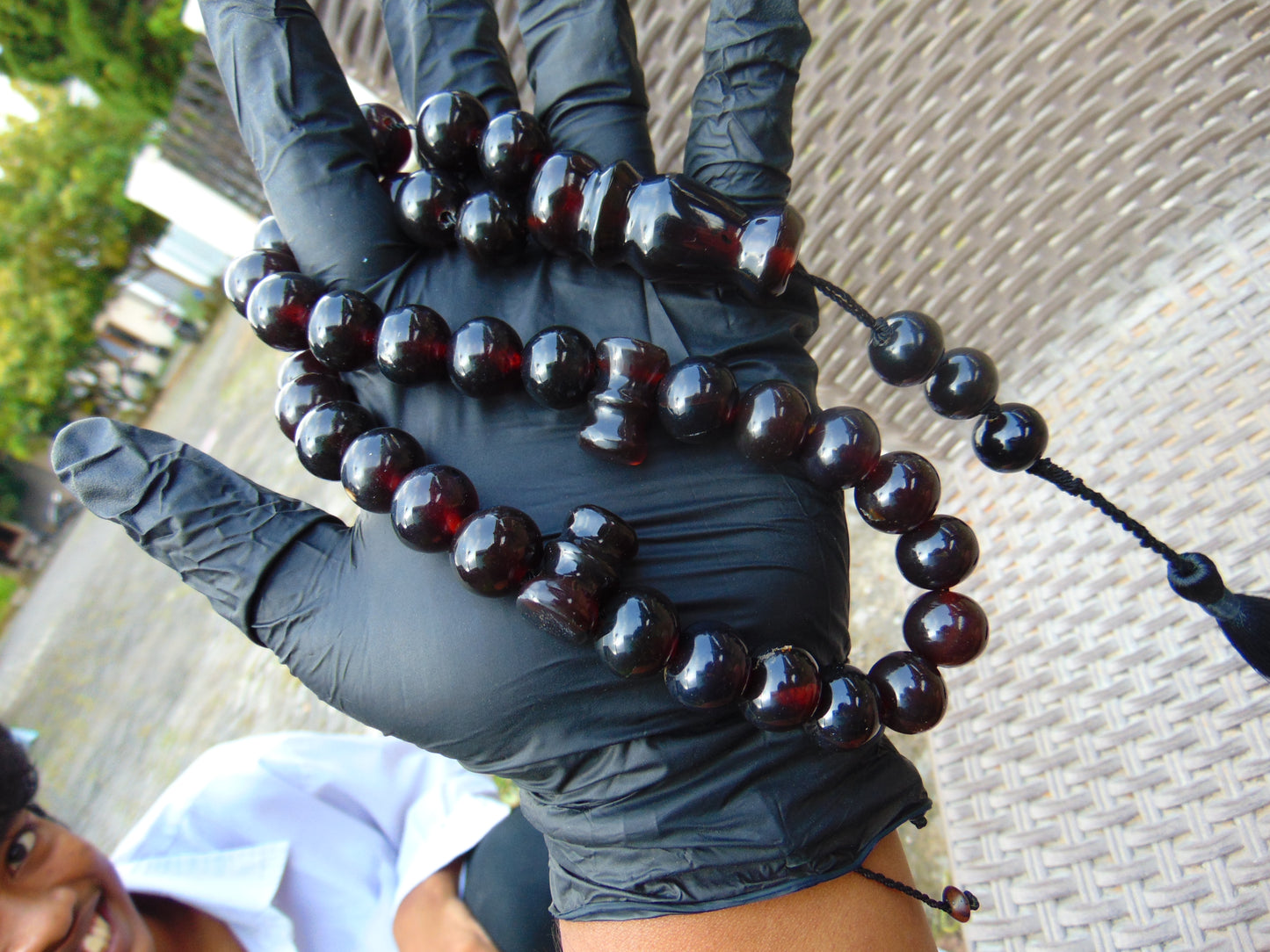 73 gr Tasbih 36 Beads 14 mm Mesbah Rosary Indonesian Cherry Red Amber for Healing FR48