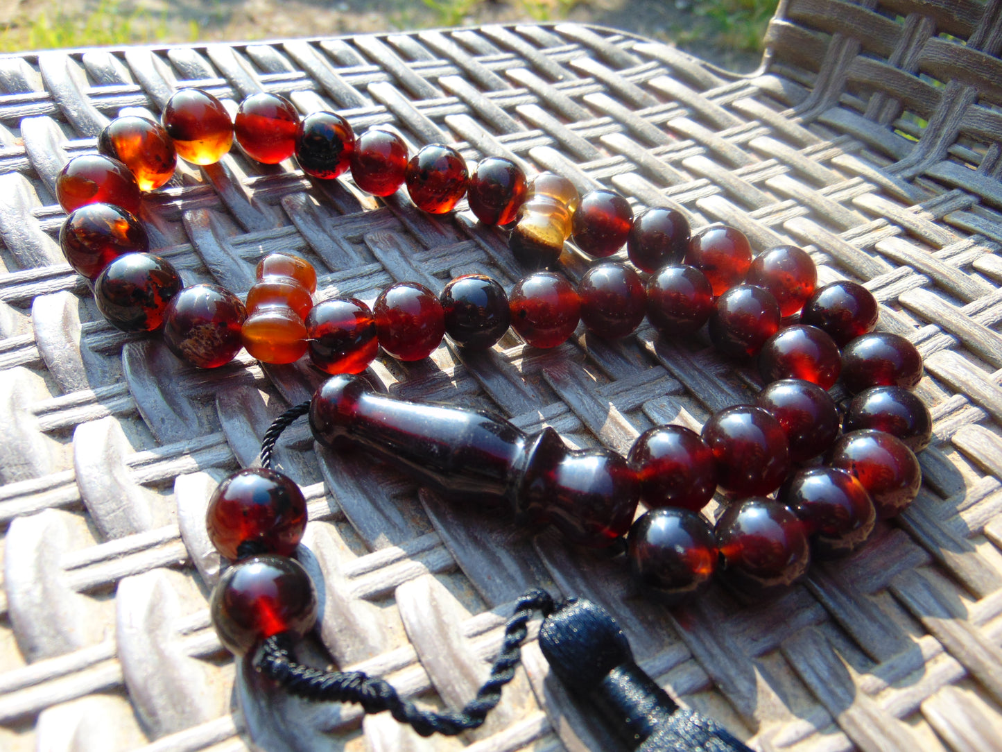 66 gr Tasbih Mesbah Rosary 35 Beads 14 mm Indonesian Cherry Red Amber for Healing TB14i7
