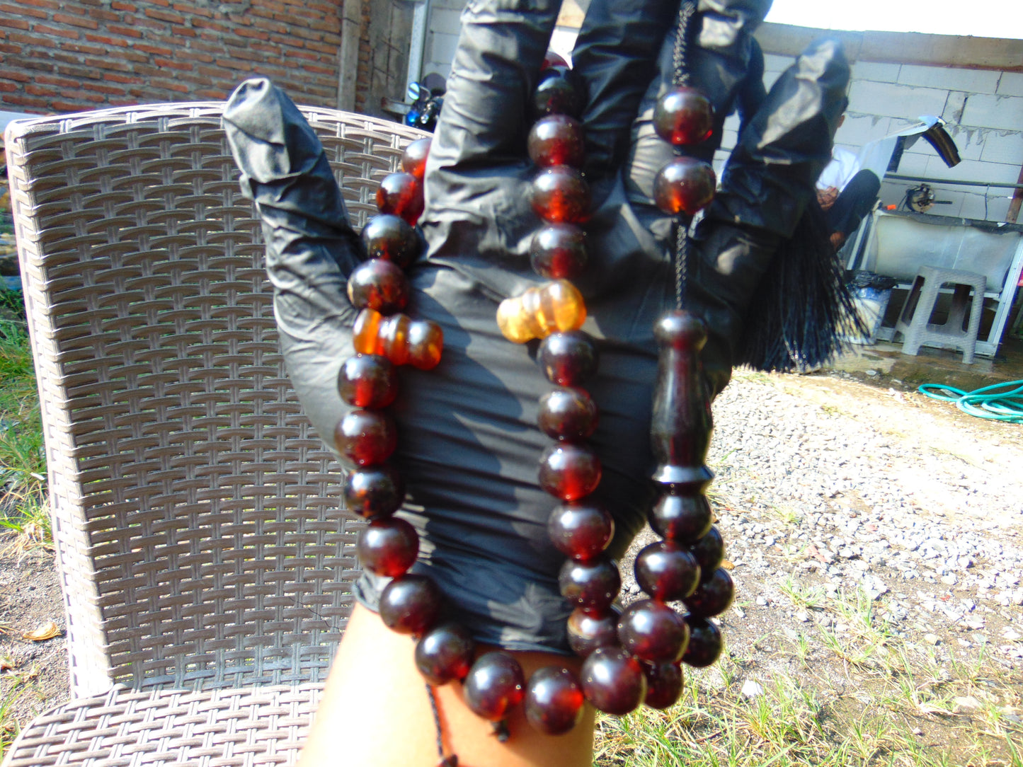 66 gr Tasbih Mesbah Rosary 35 Beads 14 mm Indonesian Cherry Red Amber for Healing TB14i7