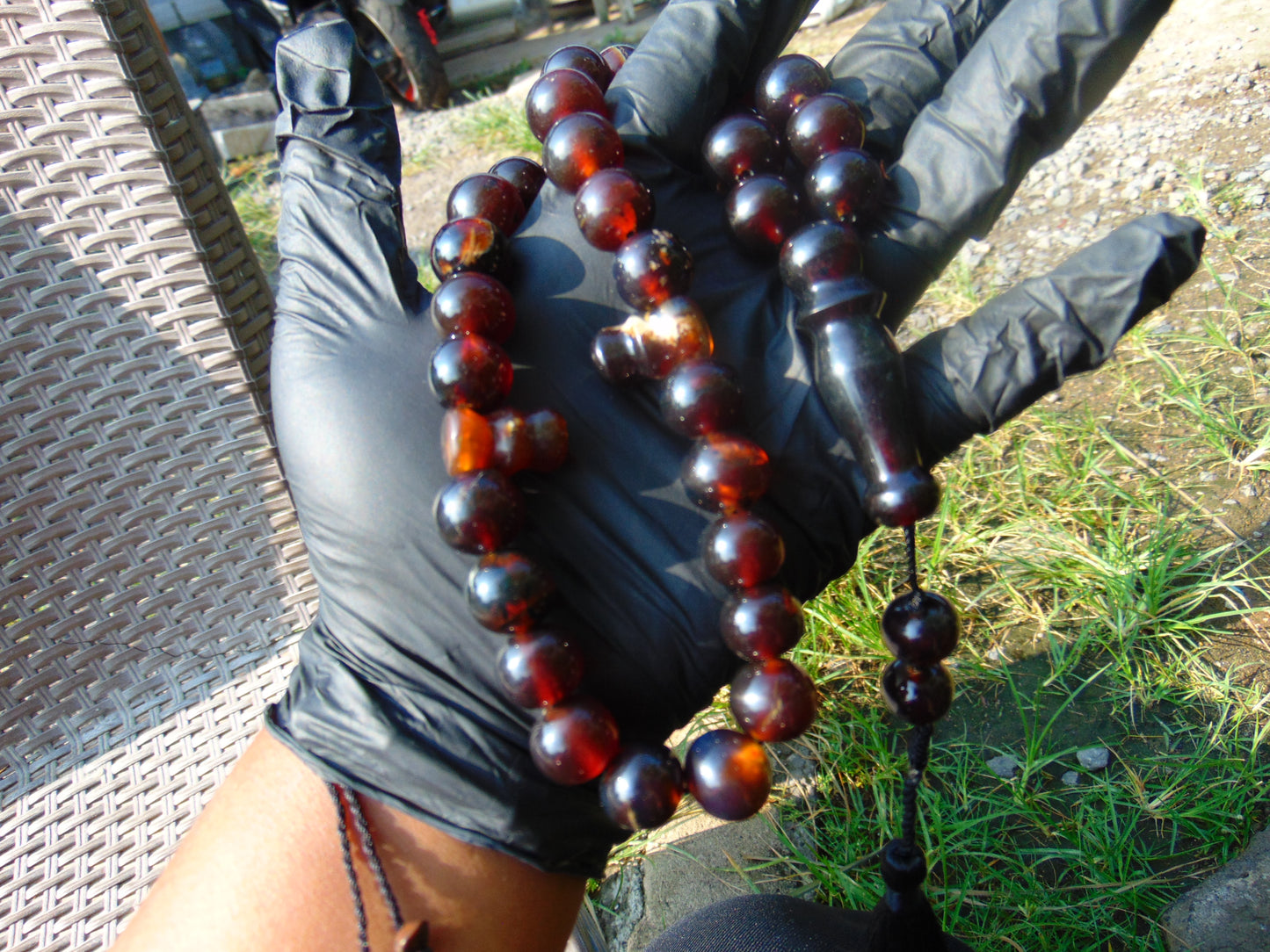 66 gr Tasbih Mesbah Rosary 35 Beads 14 mm Indonesian Cherry Red Amber for Healing TB14i7