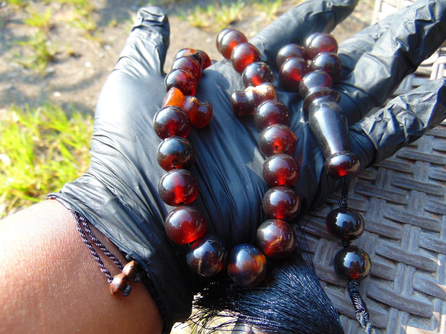 66 gr Tasbih Mesbah Rosary 35 Beads 14 mm Indonesian Cherry Red Amber for Healing TB14i7