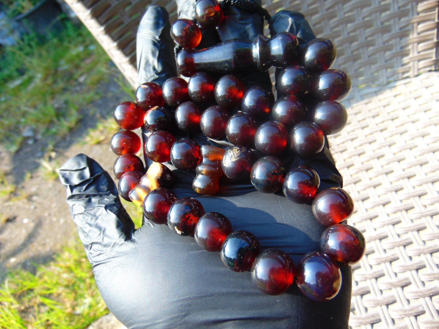 66 gr Tasbih Mesbah Rosary 35 Beads 14 mm Indonesian Cherry Red Amber for Healing TB14i7