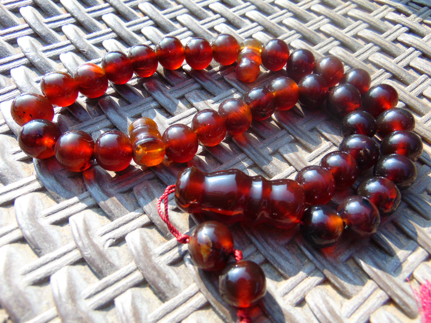68 gr Tasbih Mesbah Rosary 35 Beads 14 mm Indonesian Cherry Red Amber for Healing TB14i5