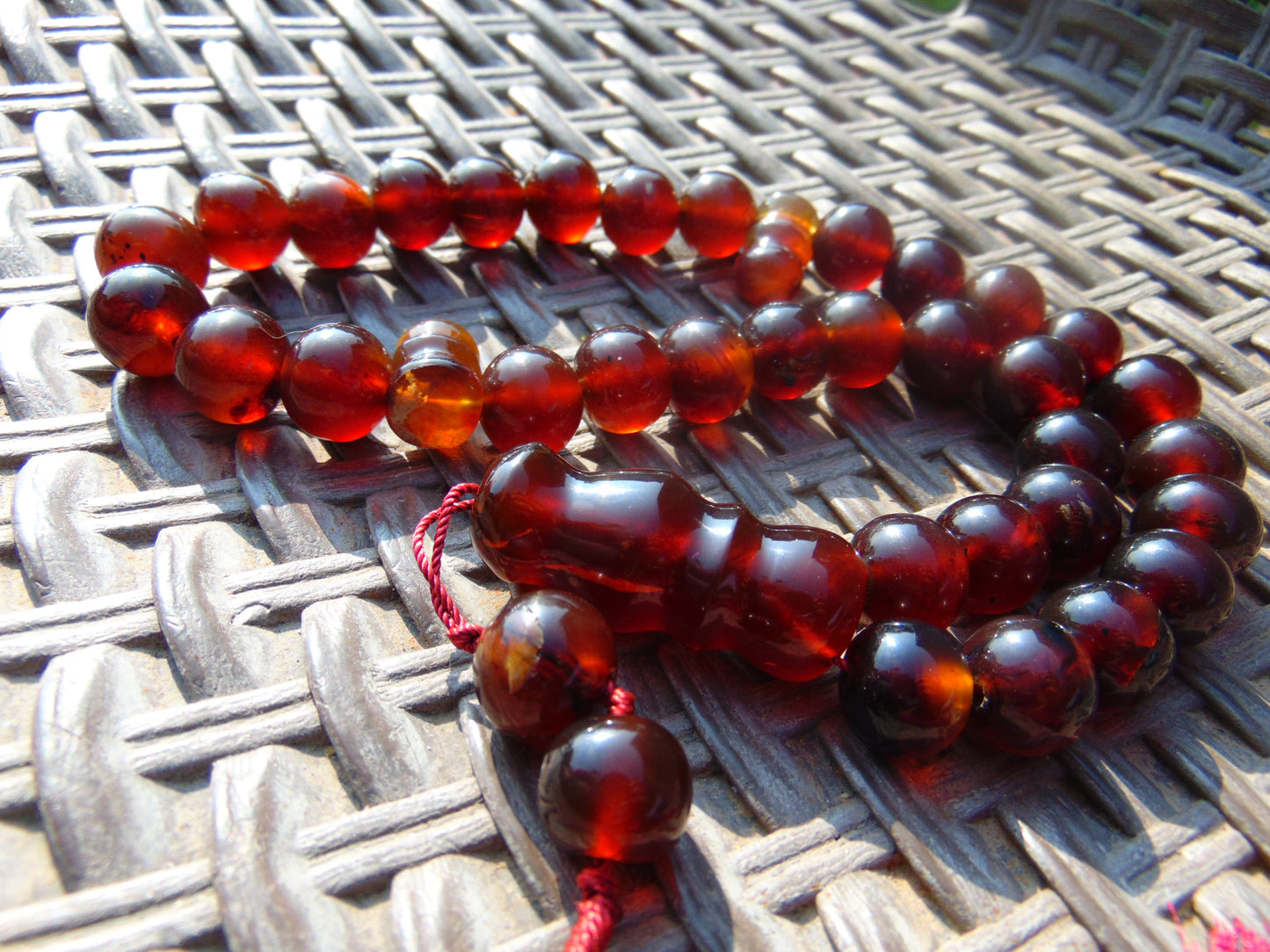 68 gr Tasbih Mesbah Rosary 35 Beads 14 mm Indonesian Cherry Red Amber for Healing TB14i5