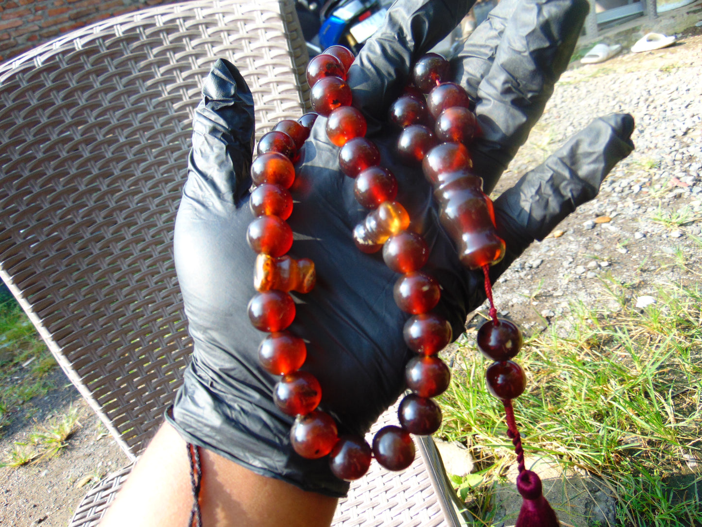 68 gr Tasbih Mesbah Rosary 35 Beads 14 mm Indonesian Cherry Red Amber for Healing TB14i5
