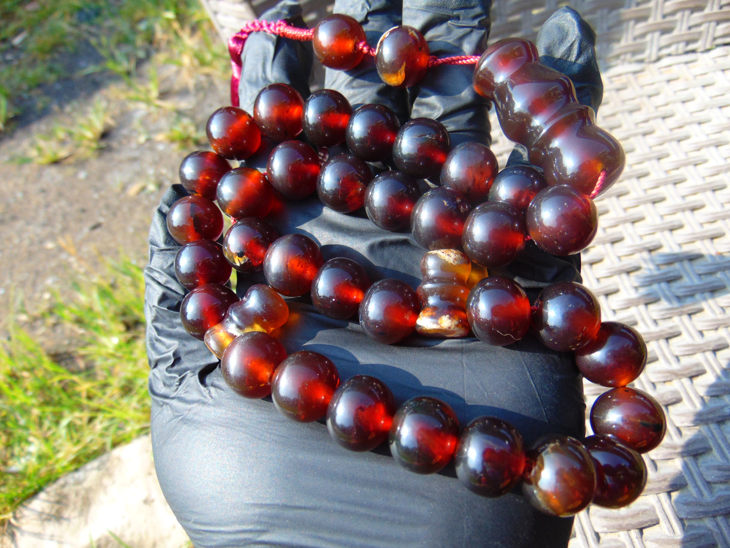 68 gr Tasbih Mesbah Rosary 35 Beads 14 mm Indonesian Cherry Red Amber for Healing TB14i5