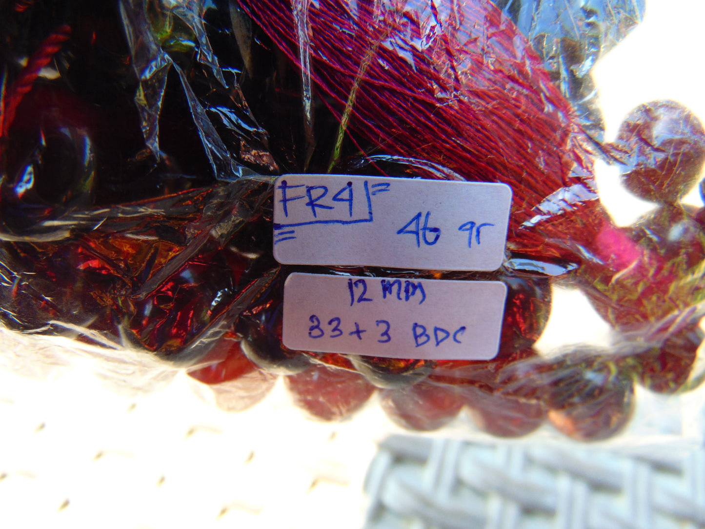 46 gr Hand Tasbih 36 Beads 12 mm Mesbah Rosary Indonesian Red Amber for Healing FR4