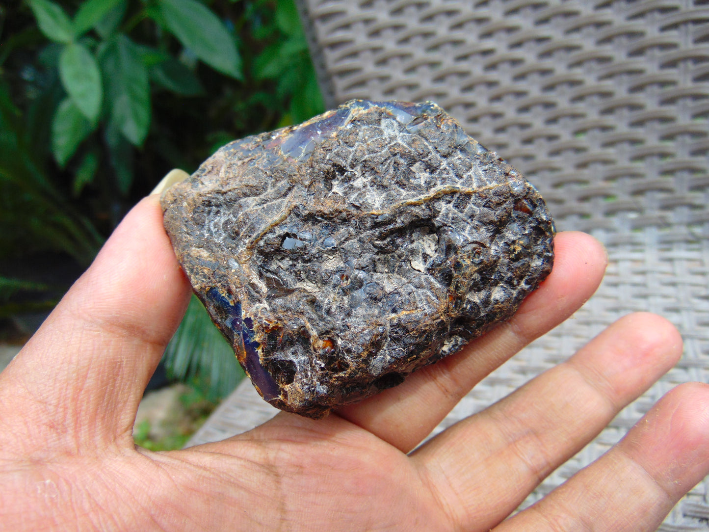 53 gram Rough Raw Indonesian Purple Blue Amber for Healing AGRB88