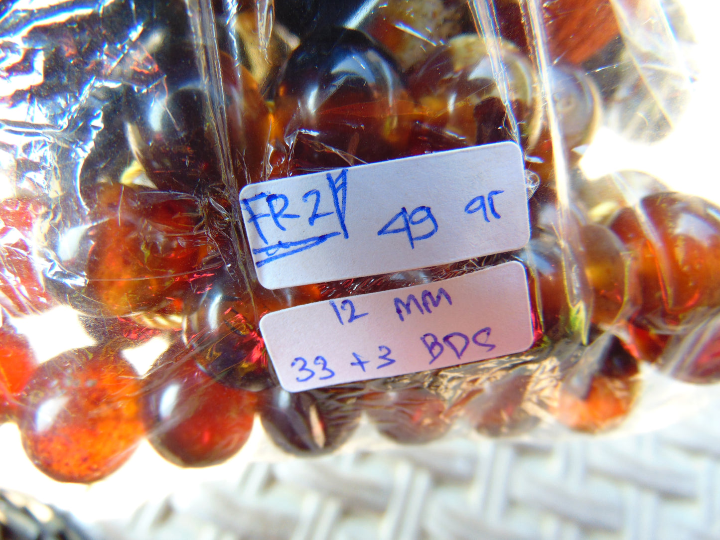 49 gr Hand Tasbih 36 Beads 12 mm Mesbah Rosary Indonesian Amber for Healing FR2