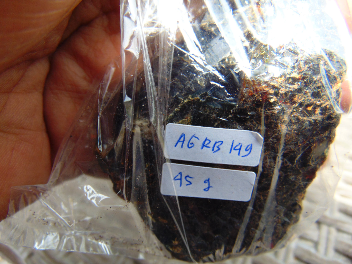 45 gram Rough Raw Indonesian Blue Amber for Healing AGRB149