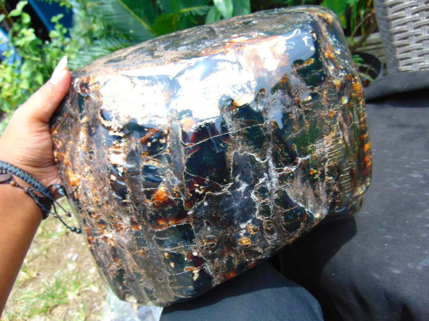 8180 gram Big Full Polished 27x23x17 cm Indonesia Green Amber for Healing ML57