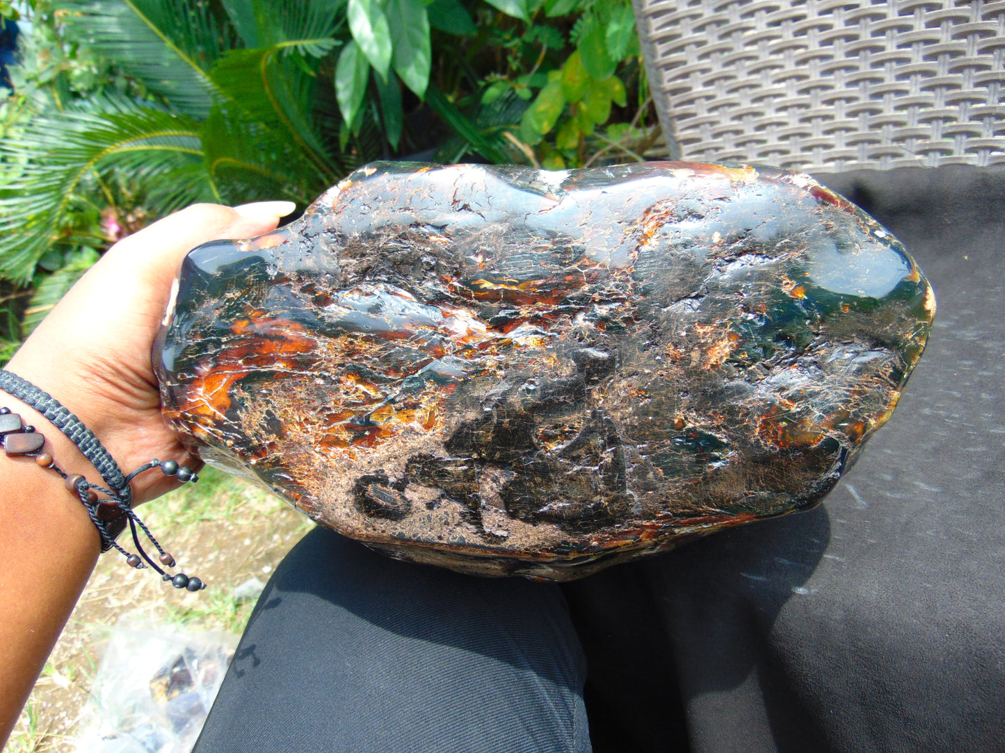 8180 gram Big Full Polished 27x23x17 cm Indonesia Green Amber for Healing ML57